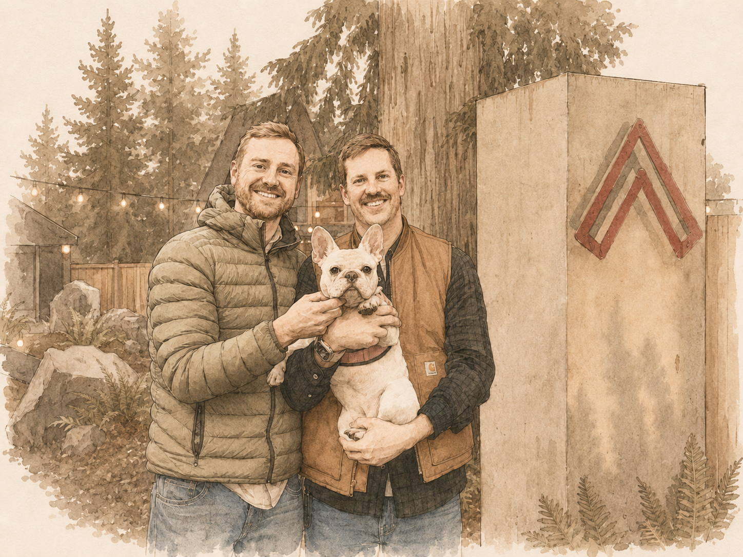 Joe and Conner, hosts at Camp Cabins